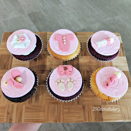 Baby Girl Shower Cupcakes (Box of 12)