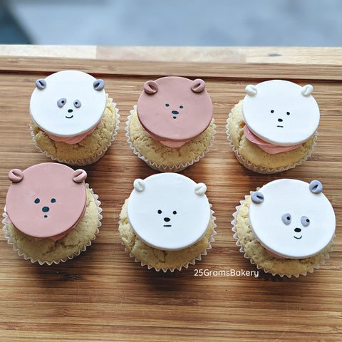 We Bare Bear Fondant Cupcakes (Box of 12pc)