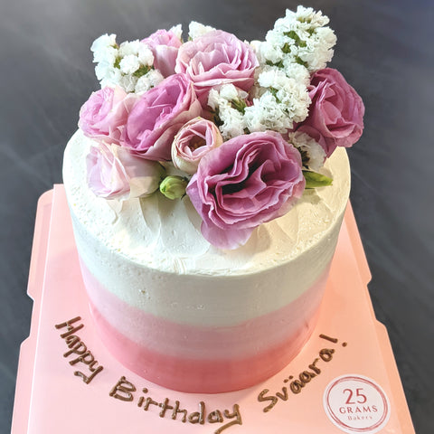 Pink Ombre Floral Cake *GF/V Avail*