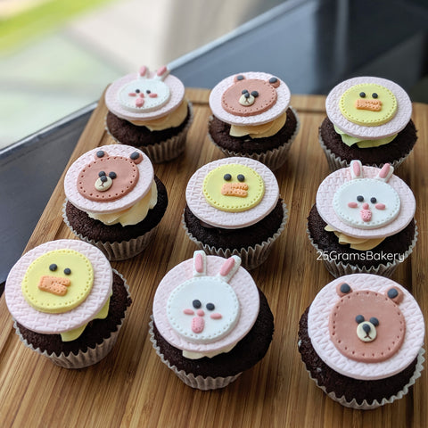 Line Animal Cupcakes (Box of 12)