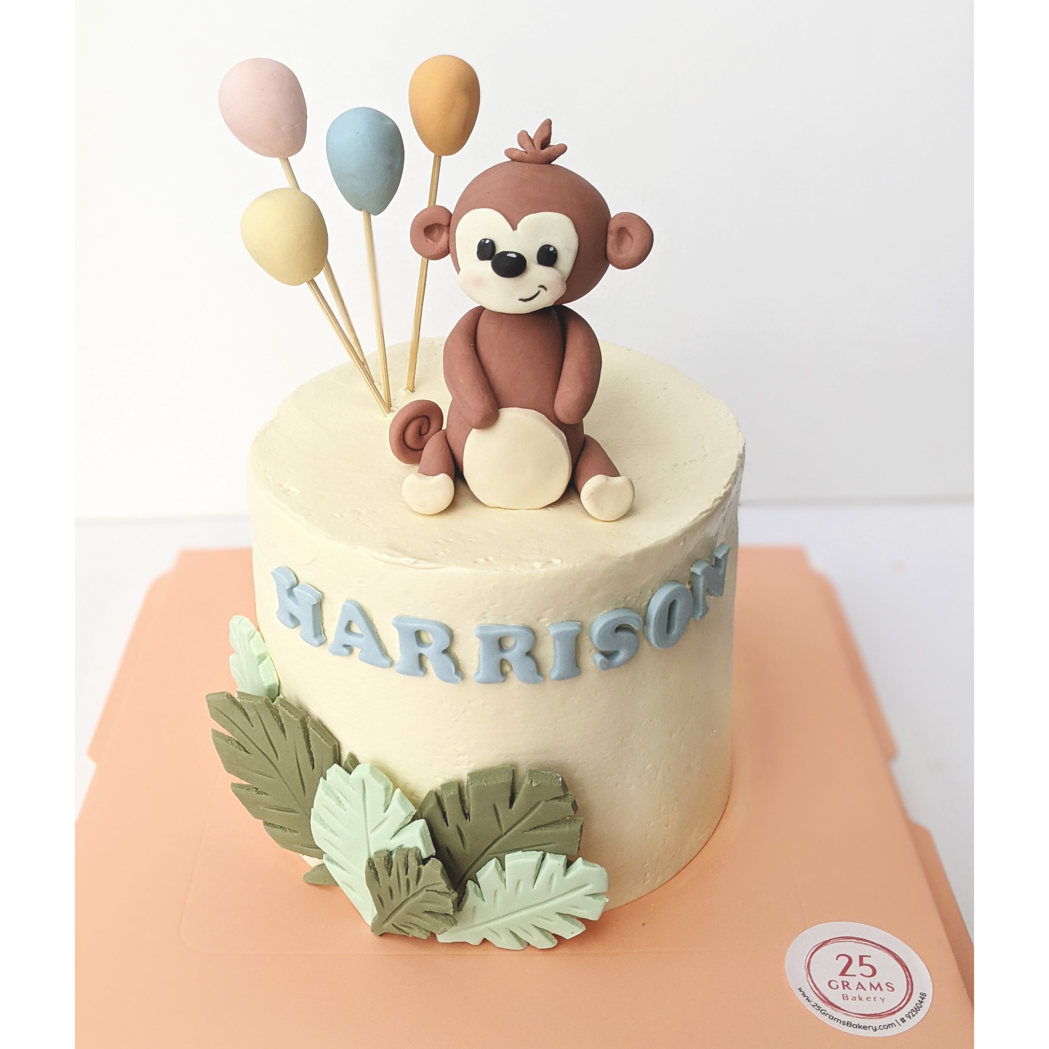 1st Birthday Monkey Themed Cake - Decorated Cake by Jeana - CakesDecor