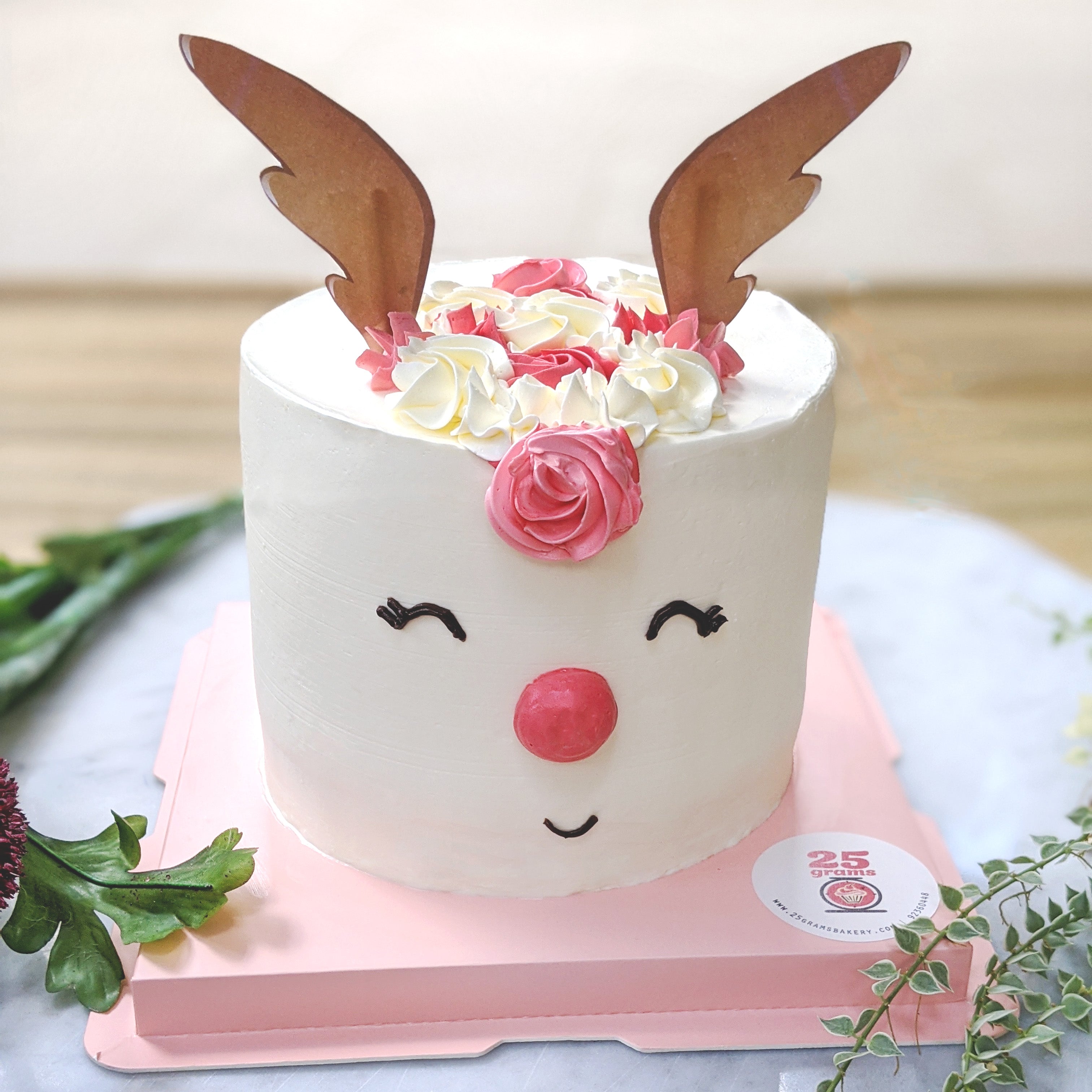 Vegan *Egg & Dairy Free* or Regular Reindeer Christmas Cake